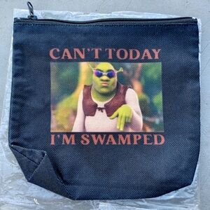 2/$10 NWT Black Zipper Pouch with Shrek Design